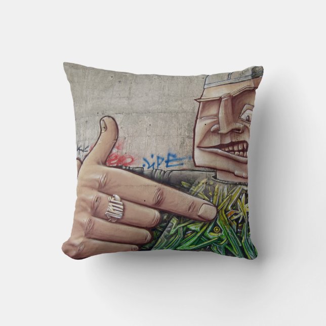 Colourful Graffiti Street Art Painting Throw Pillow (Front)