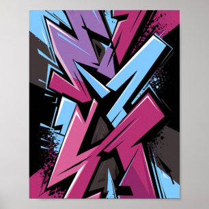 Colourful Graffiti Street Art Poster