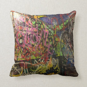 Colourful Graffiti Throw Pillow