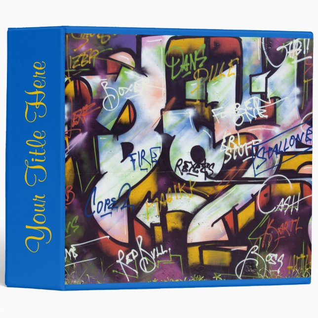 Colourful Graffiti Words Binder (Front/Spine)