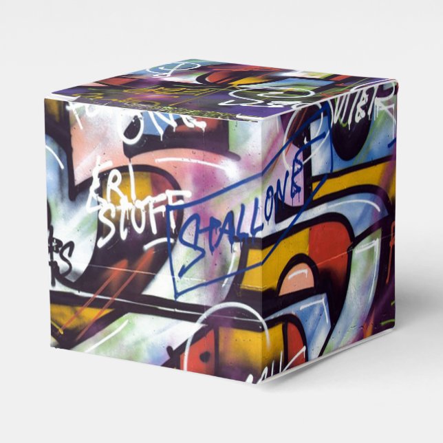 Colourful Graffiti Words Favor Box (Front Side)