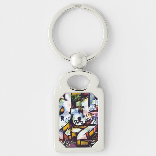 Colourful Graffiti Words Keychain (Front)