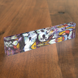 Colourful Graffiti Words Nameplate