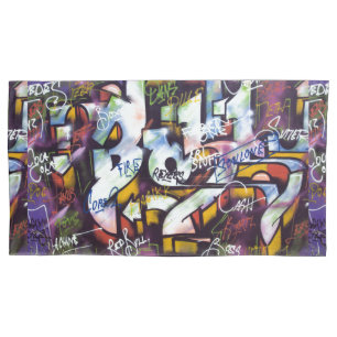 Colourful Graffiti Words Pillowcase