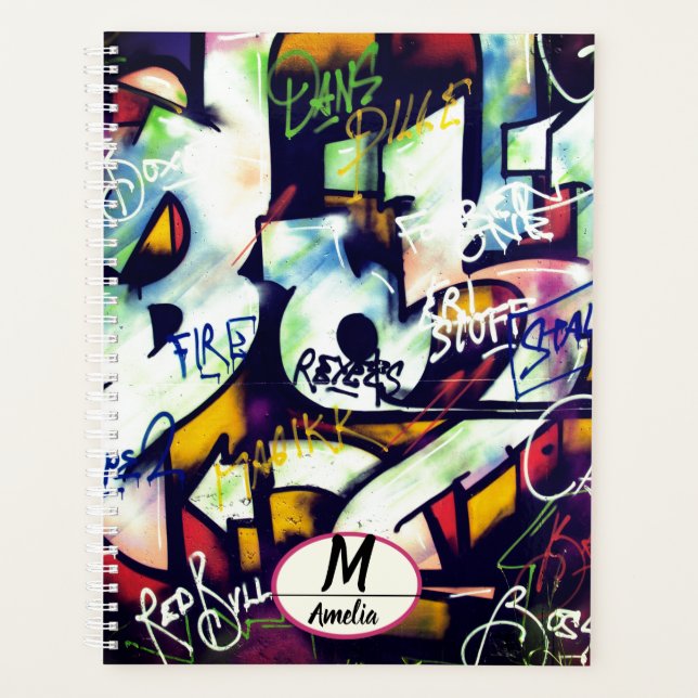 Colourful Graffiti Words Planner (Front)
