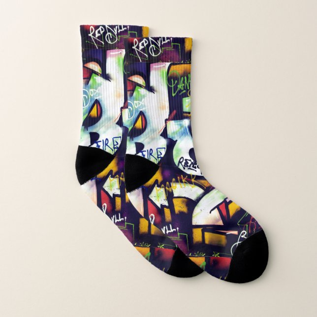 Colourful Graffiti Words Socks (Pair)