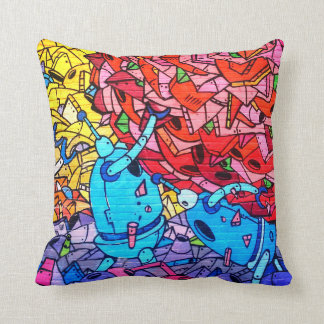 Colourful Grafitti Art Throw Pillow