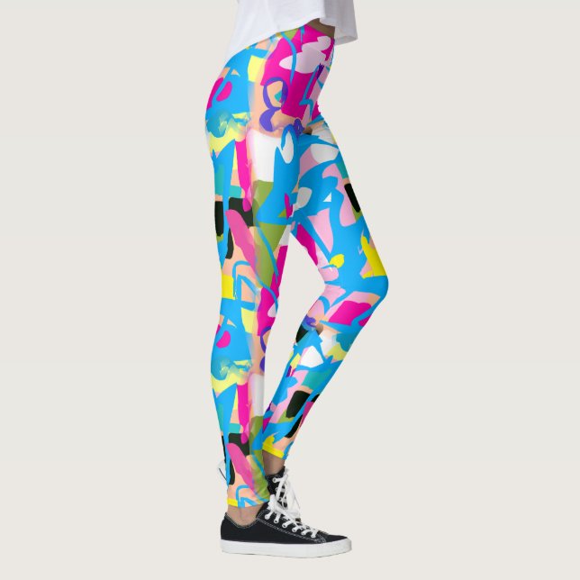 Colourful Grafitti Splash Leggings (Right)