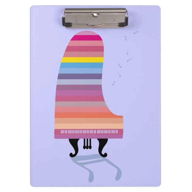 Colourful Grand Piano Clipboard (Front)
