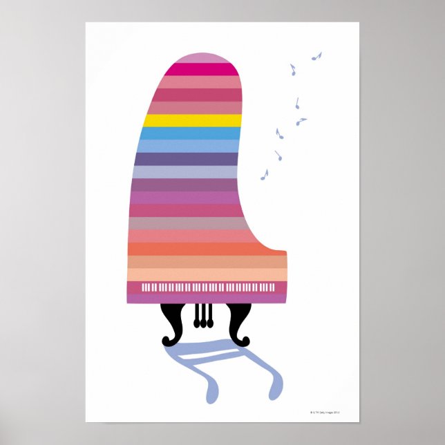 Colourful Grand Piano Poster (Front)