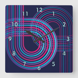 Colourful Grand-Prix Race Track Square Wall Clock