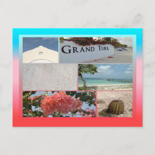 Colourful Grand Turk Photo Collage Postcard