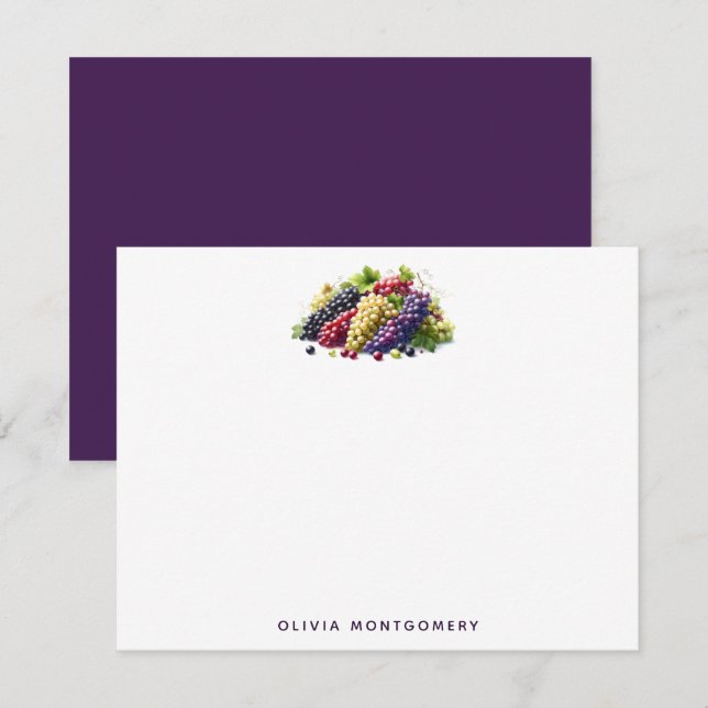 Colourful Grape Bunches Custom Name Personal Card (Front/Back)