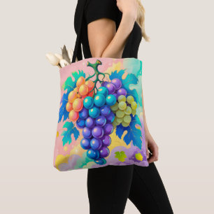Colourful grapes tote bag