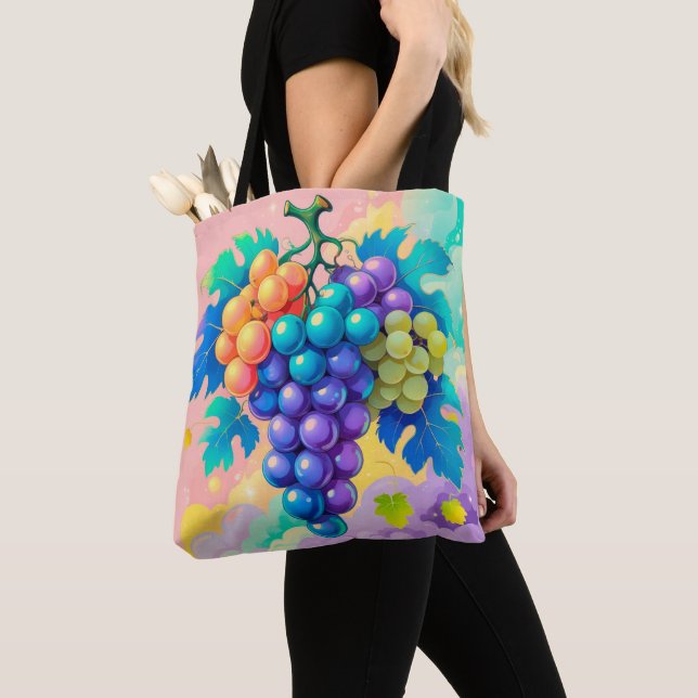 Colourful grapes tote bag (Close Up)