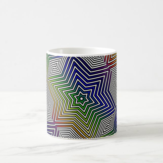 Colourful Graphic Geometric Rainbow Star Coffee Te Coffee Mug (Center)