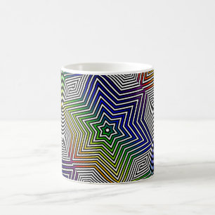 Colourful Graphic Geometric Rainbow Star Coffee Te Mug
