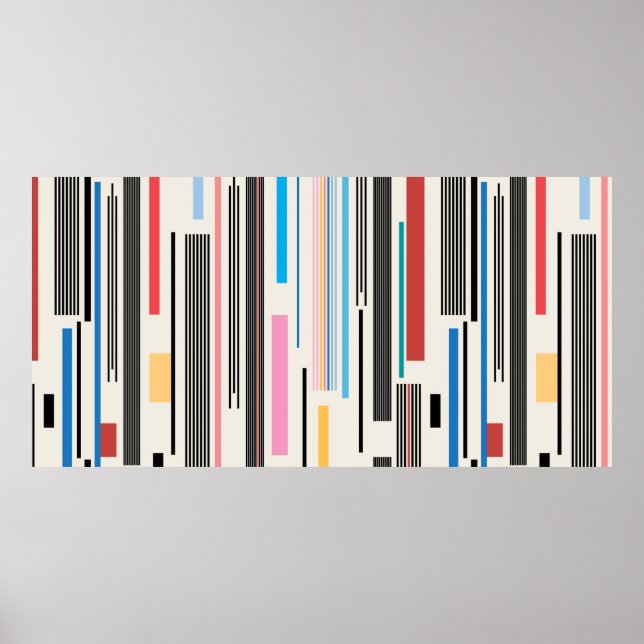 colourful graphic pattern of various stripes  poster (Front)