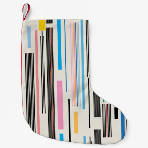 colourful graphic pattern of various stripes  small christmas stocking
