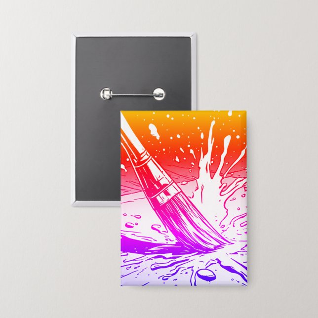 Colourful Graphic Style Brush Paint Splotch (Front/Back)