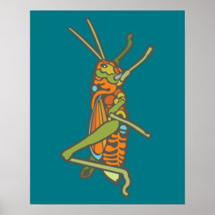 Colourful Grasshopper Poster