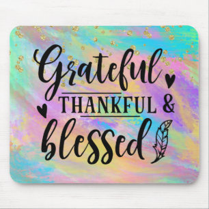 Colourful - Grateful Thankful Blessed Mouse Pad