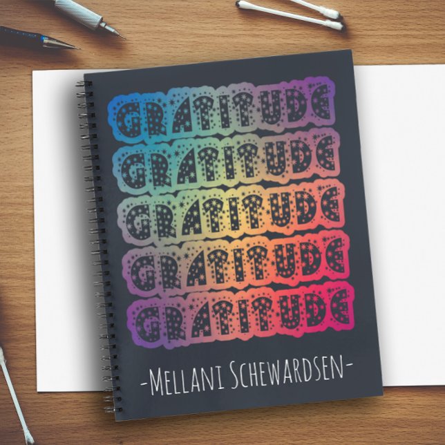 Colourful Gratitude Personalized Name Notebook (Creator Uploaded)