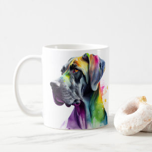 Colourful Great Dane Dog  Pet Coffee Mug, Cup