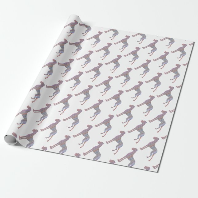 colourful Great Dane Pattern Wrapping Paper (Unrolled)