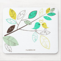 Colourful Green and Yellow Lovebirds Personalized