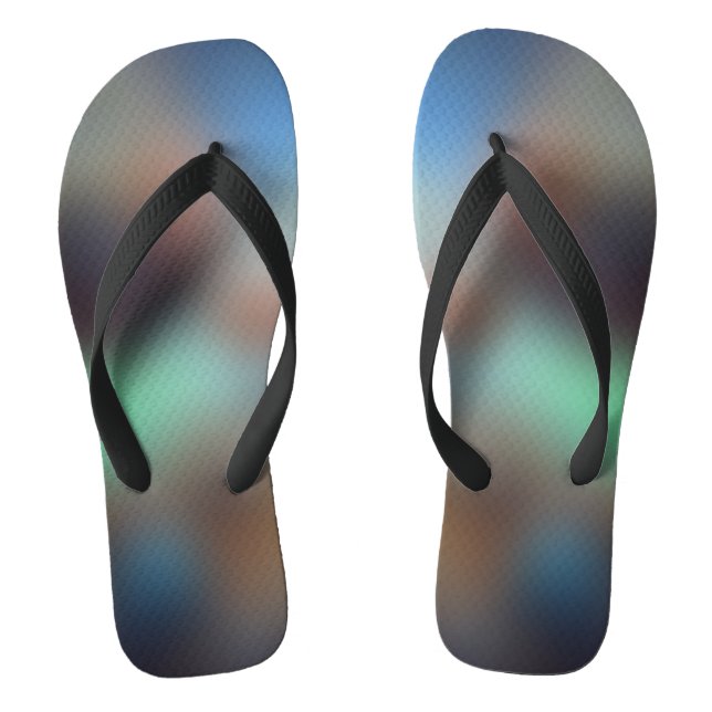 Colourful Green Custom Created Flip Flops (Footbed)