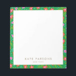 Colourful Green Floral Pattern Notepad<br><div class="desc">Bold floral pattern background..  For additional matching marketing materials,  custom design or
logo enquiry,  please contact me at maurareed.designs@gmail.com and I will reply within 24 hours.
For shipping,  card stock enquires and pricing contact Zazzle directly.</div>