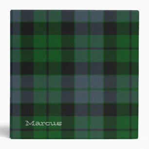 Colourful Green MacKay Tartan Plaid Binder