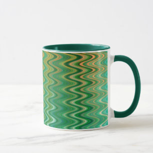 Colourful Green Orange Zigzag Pattern Mug