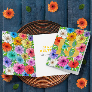 Colourful Green Personalized 18th Birthday Floral Card