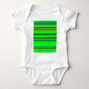 Colourful Green Stripe Customized Designer Pattern Baby Bodysuit