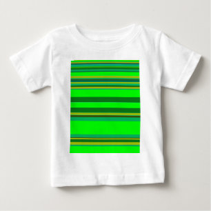 Colourful Green Stripe Customized Designer Pattern Baby T-Shirt
