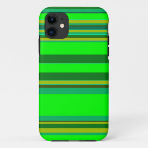 Colourful Green Stripe Customized Designer Pattern iPhone 11 Case