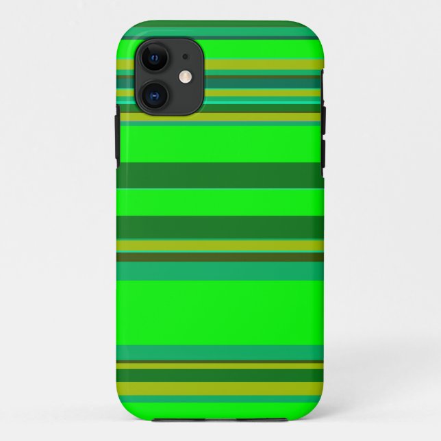 Colourful Green Stripe Customized Designer Pattern Case-Mate iPhone Case (Back)