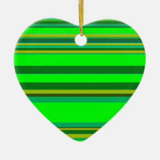 Colourful Green Stripe Customized Designer Pattern Ceramic Ornament