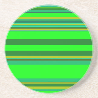 Colourful Green Stripe Customized Designer Pattern Coaster