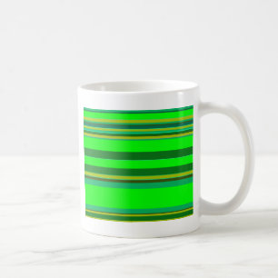 Colourful Green Stripe Customized Designer Pattern Coffee Mug