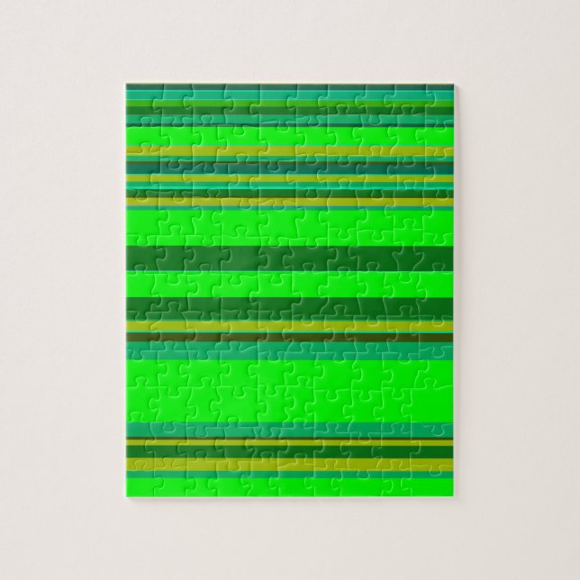 Colourful Green Stripe Customized Designer Pattern Jigsaw Puzzle (Vertical)