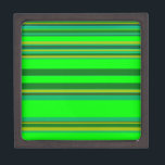 Colourful Green Stripe Customized Designer Pattern Keepsake Box<br><div class="desc">Colourful Green Stripe Customized Designer Pattern</div>