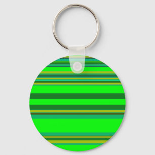 Colourful Green Stripe Customized Designer Pattern Keychain