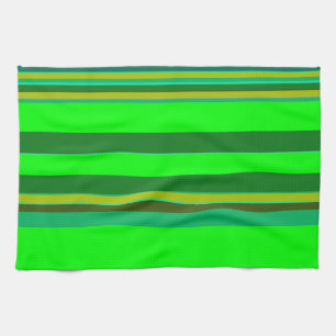 Colourful Green Stripe Customized Designer Pattern Kitchen Towel