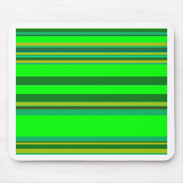 Colourful Green Stripe Customized Designer Pattern Mouse Pad (Front)