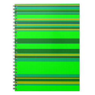 Colourful Green Stripe Customized Designer Pattern Notebook