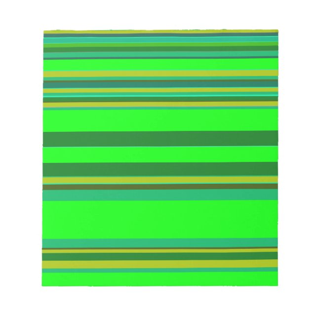 Colourful Green Stripe Customized Designer Pattern Notepad (Front)