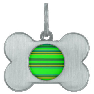 Colourful Green Stripe Customized Designer Pattern Pet Name Tag